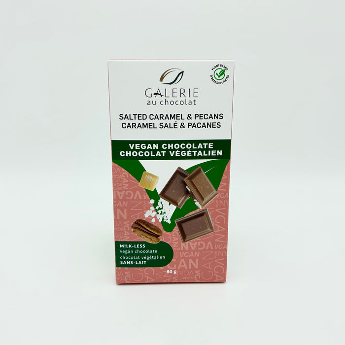 Galerie Au Chocolat Salted Caramel and Pecans Milk-less Vegan Chocolate Bar